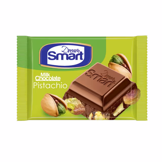 شکلات شیری با مغز پسته دریم اسمارت شیرین عسل 50 گرمی