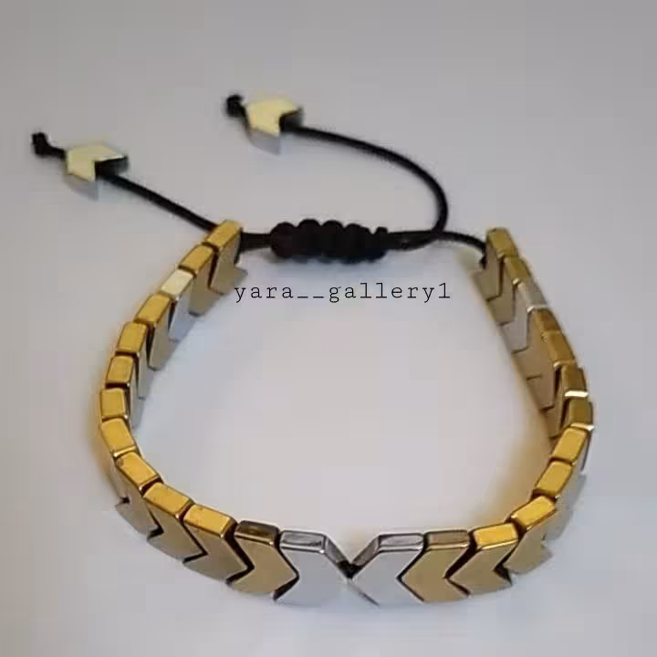 دستبند حدید طلایی و نقره ای