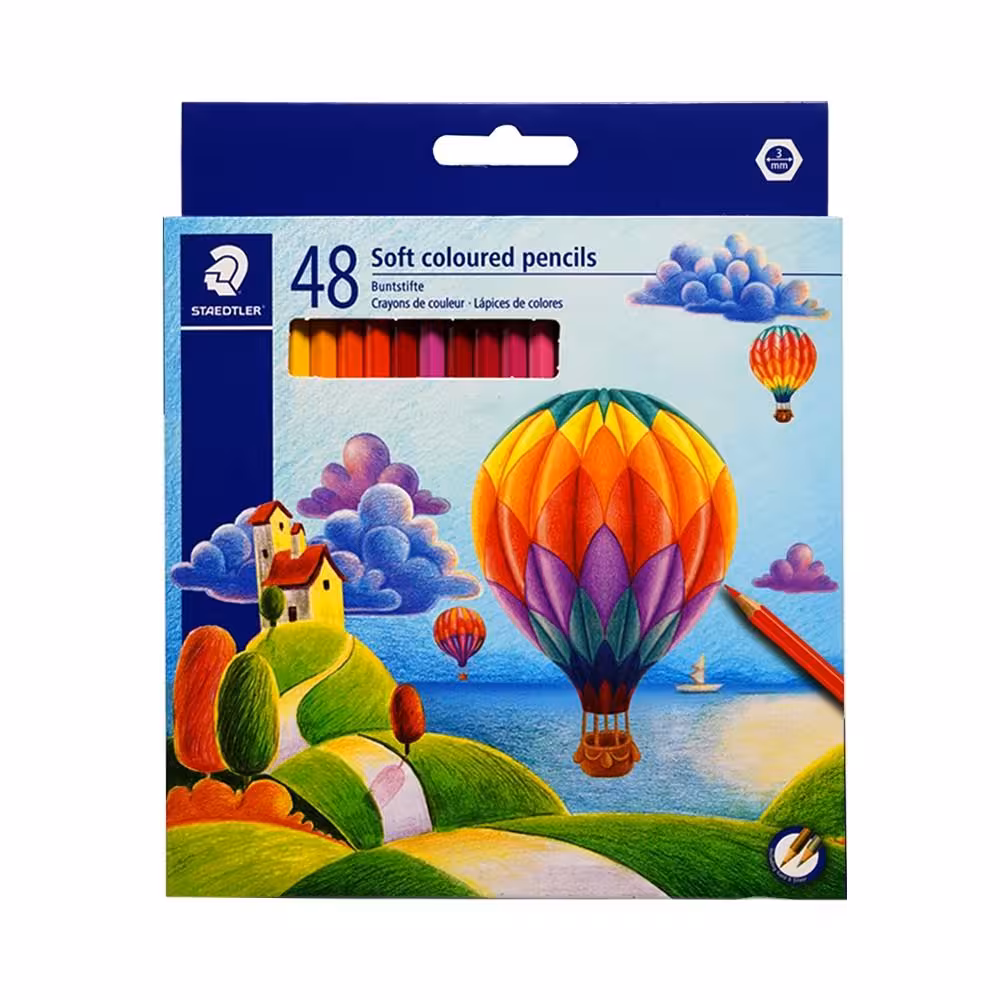 مدادرنگی48رنگ جعبه مقوایی سافت استدلر