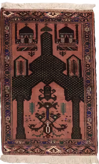 فرش دستبافت قدیمی یک متری کد 4030414