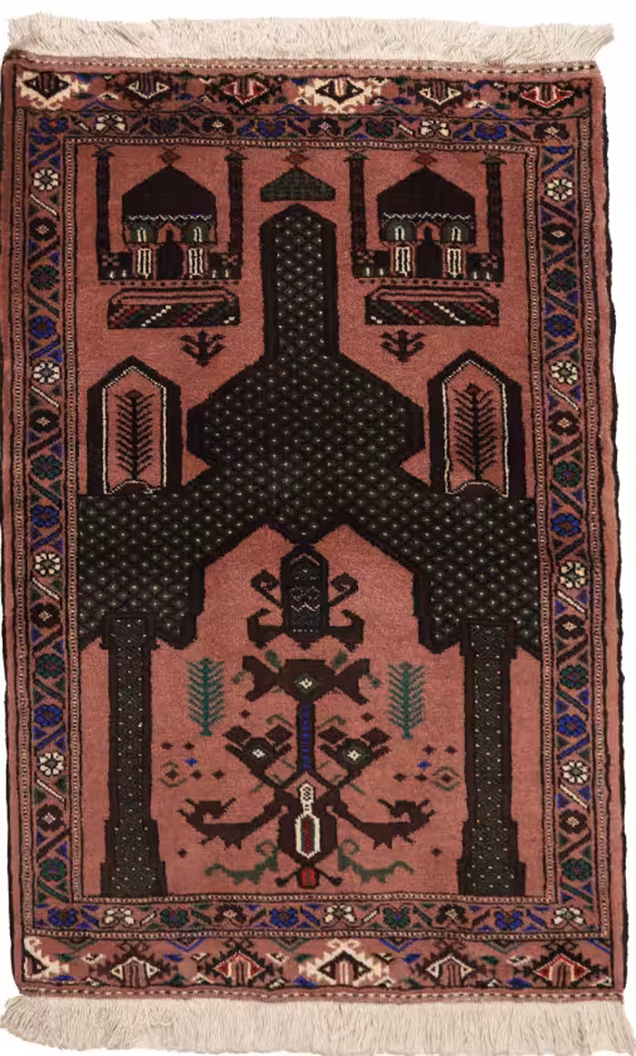 فرش دستبافت قدیمی یک متری کد 4030414