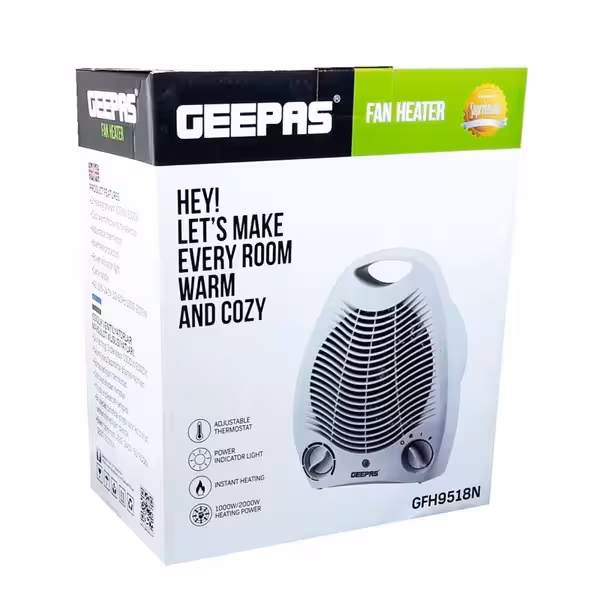 بخاری برقی فن دار جیپاس مدل GFH-9518N