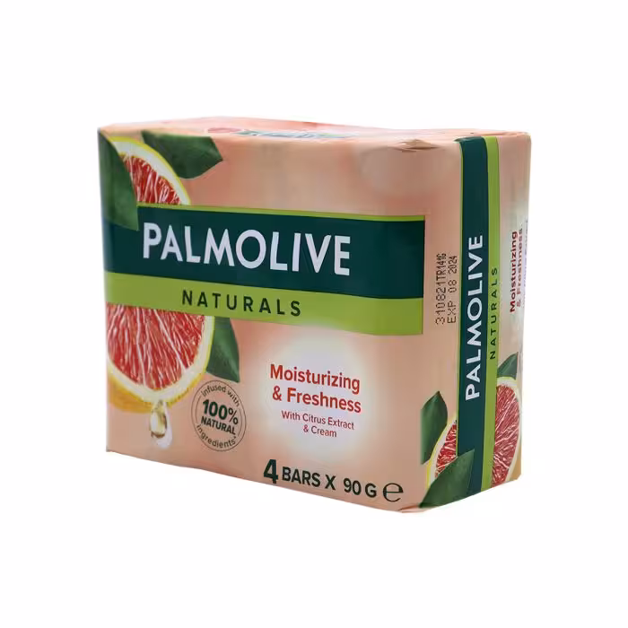 صابون پالمولیو Naturals مرطوب‌کننده و طراوت‌بخش با عصاره مرکبات بسته 4 عددی 90 گرمی