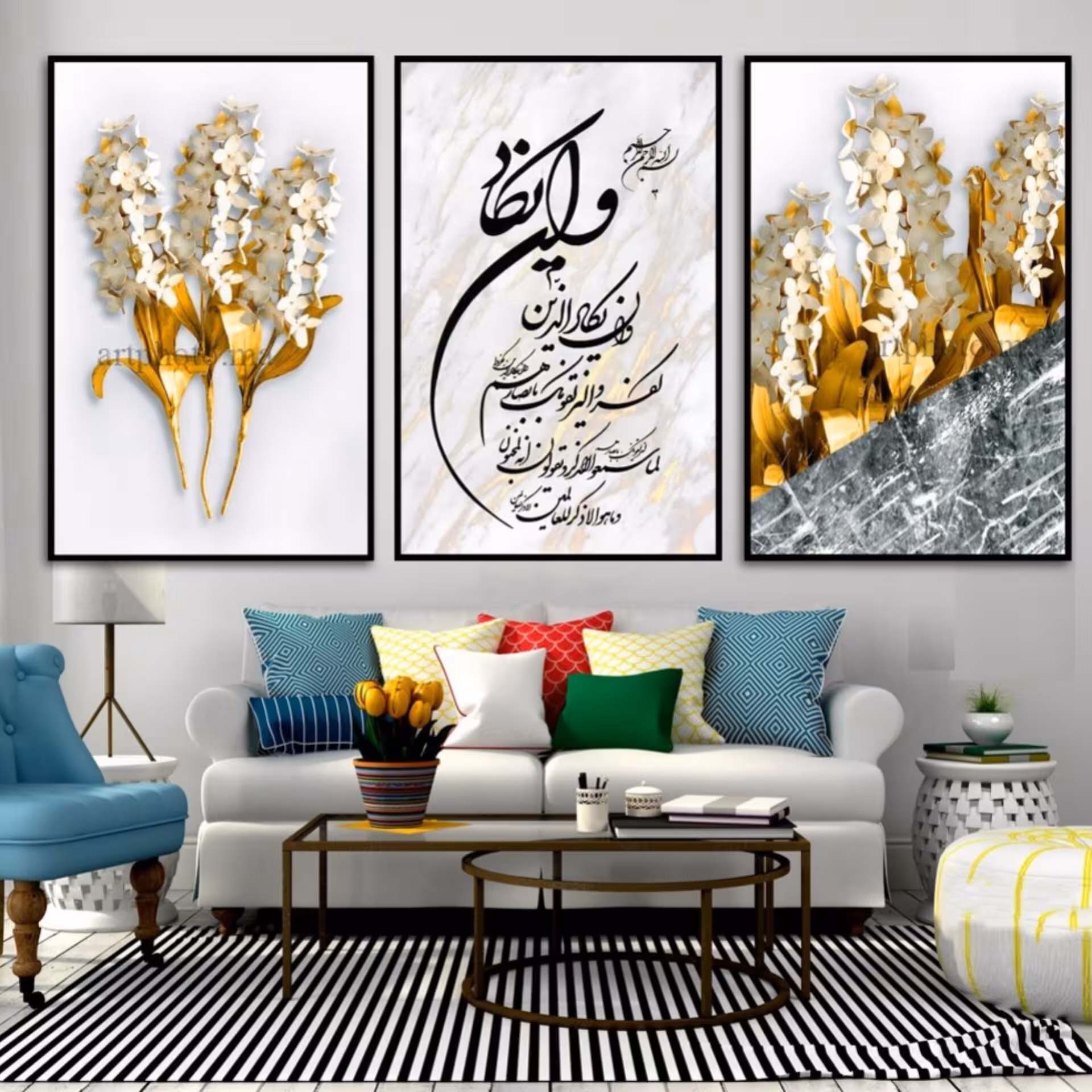 تابلو دکوراتیو 3تیکه کد 763