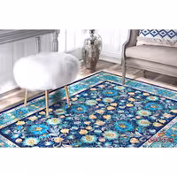 فرش ماشینی کلاریس کلکسیون مدرن کد  100424 آبی