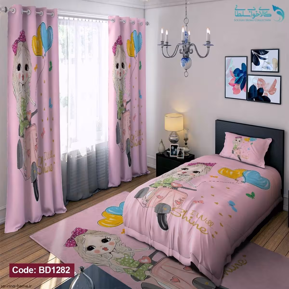 روتختی طرح دختر موتورسوار یکنفره کد BD1282