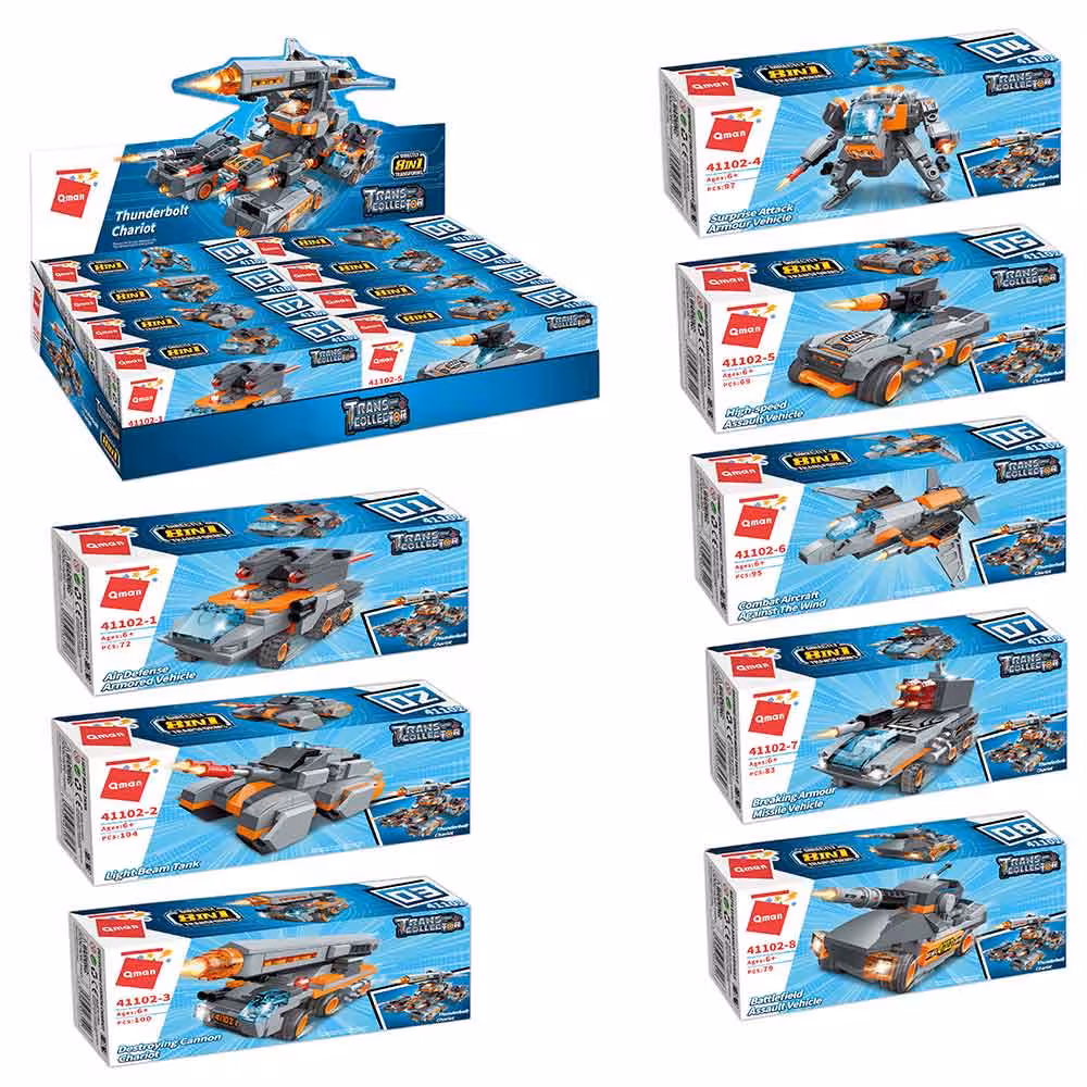 ساختنی کیومن مدل ماشین جنگی کد C41102 ست 8 عددی