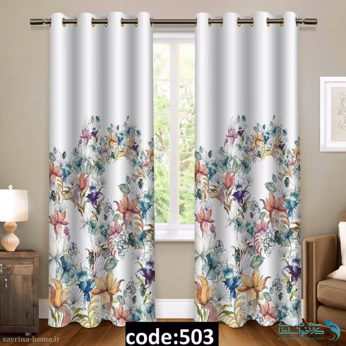 پرده پانچی سری گل مدل Sh-503