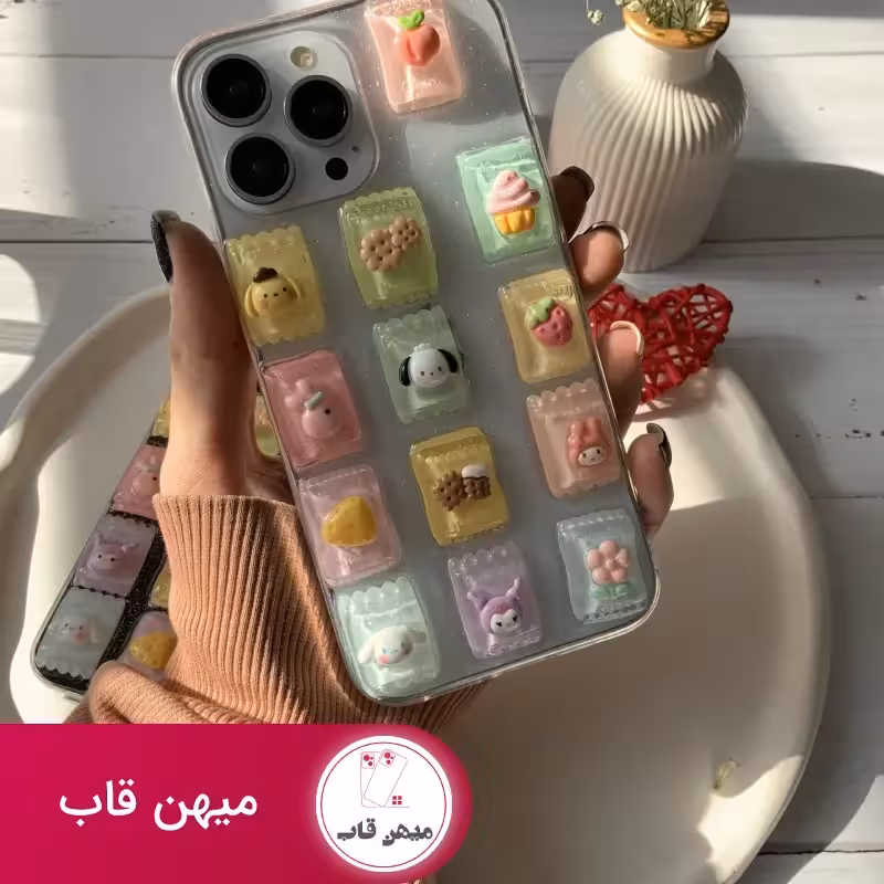 قاب موبایل آیفون عروسک برجسته اپوکسی - کد (97483)