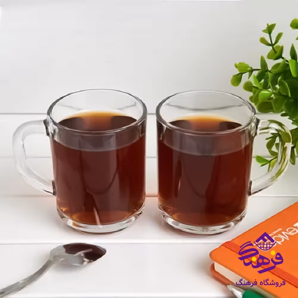 لیوان مدل اذرخش دسته دار فله بلور کاوه (36عددی)