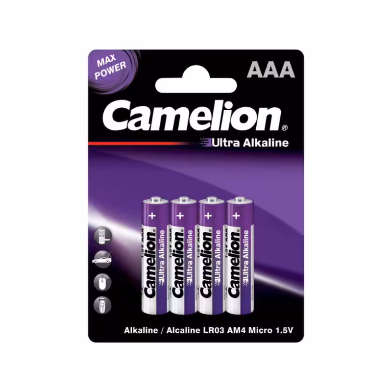 باتری نیم قلمی کملیون اولترا آلکالاین LR03-BP4UT بسته 4 عددی
