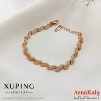 دستبند زنانه ترند برند ژوپینگ Xuping مدل برگ طلایی کد DSB18669W