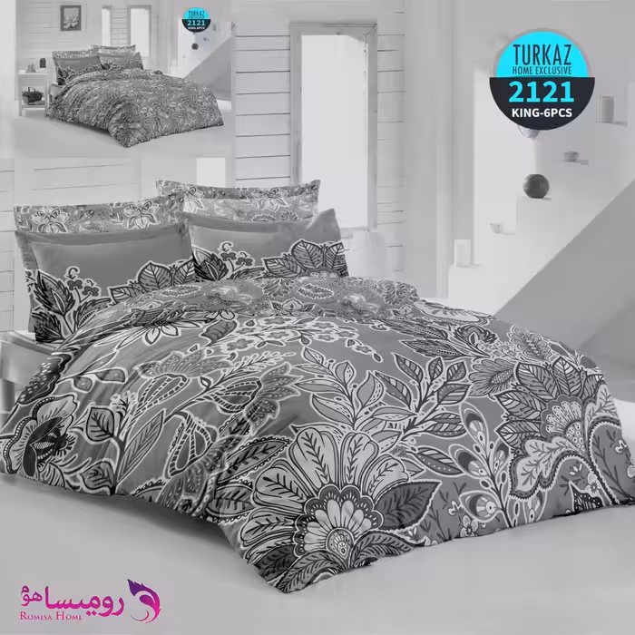 قیمت و خرید سرویس روتختی طرح گل فانتزی دو نفره برند Turkaz کد 2121