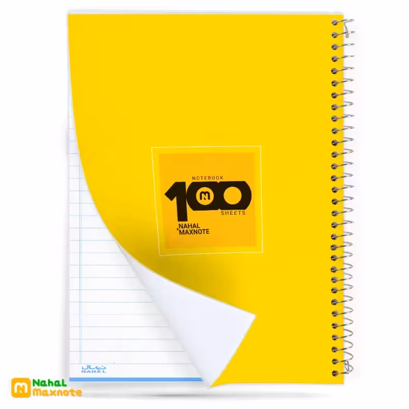 دفتر100 برگ سیمی طلقی رنگ زرد کد 3121