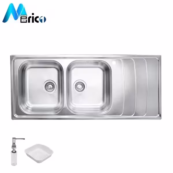 سینک اخوان کد 384 توکار دو لگنه