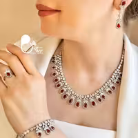 سرویس یاقوتی سوپر فول جواهری وارداتی