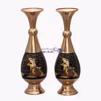 جفت گلدان مس نگار کد mn308