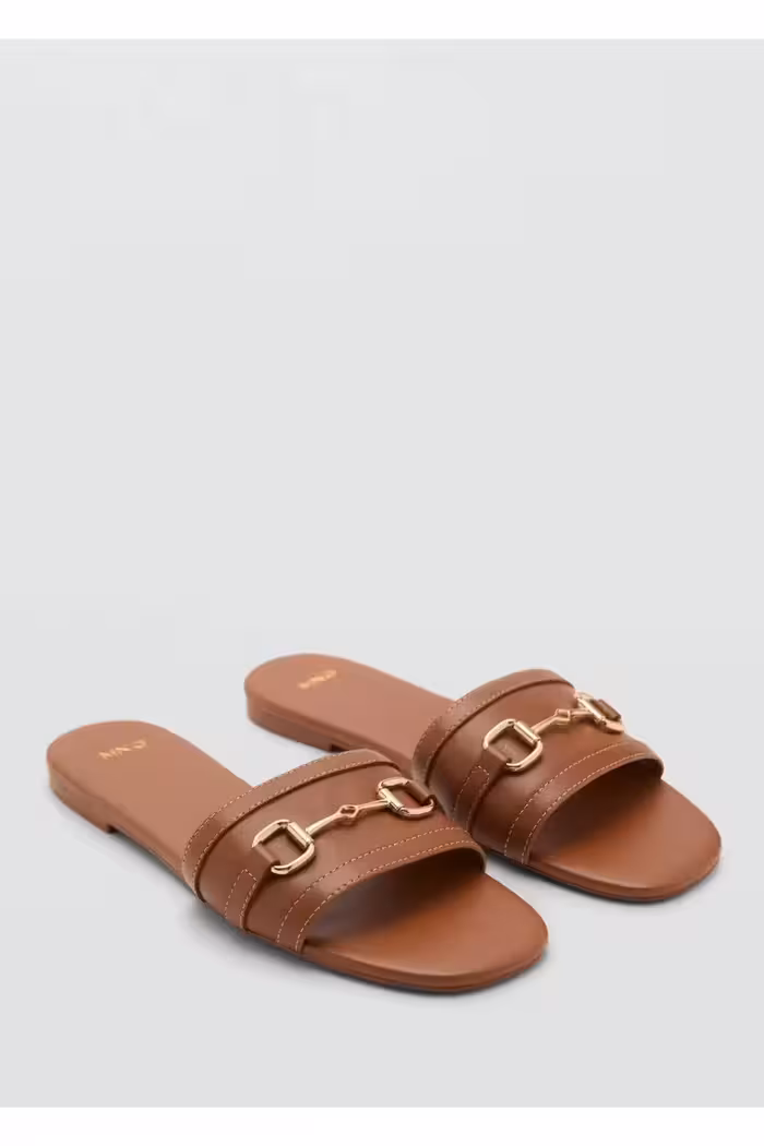 کفش صندل زنانه سندل چرمی با قفل برند MANGO – 8268