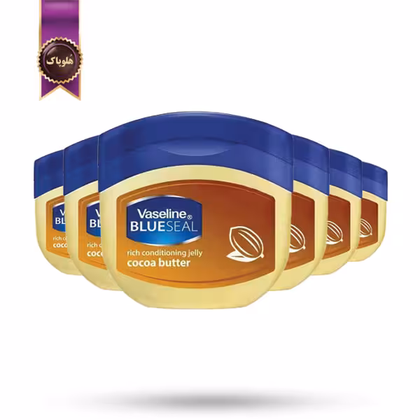 6 عدد ژل وازلین بلو سیل Vaseline Blue Seal مدل نرم‌کننده و محافظت عمیق با کره کاکائو Rich conditioning Cocoa Butter حجم 50 میلی لیتر (اورجینال)