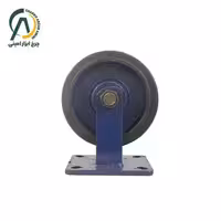 چرخ آهنی لاستیکی ثابت قطر 200 میلی متر