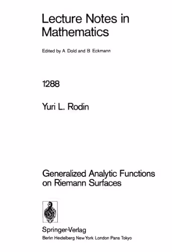 خرید و دانلود نسخه کامل کتاب Generalized Analytic Functions on Riemann Surfaces