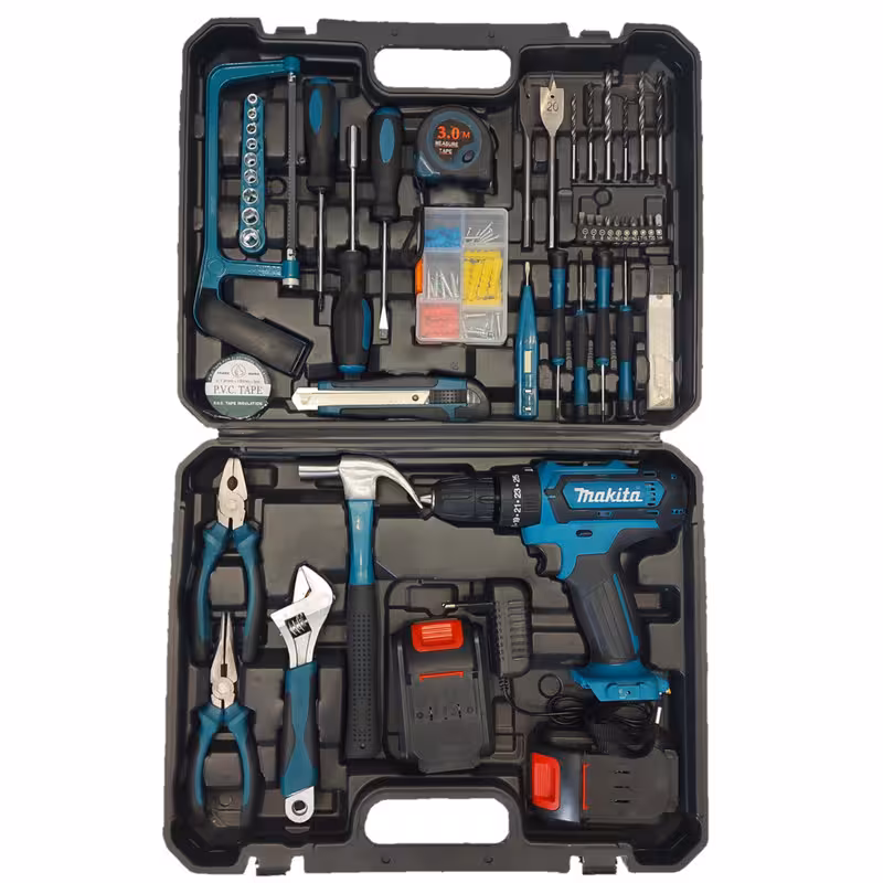 دریل پیچ گوشتی شارژی چکشی ماکیتا مدل MAK01 مجموعه 100 عددی