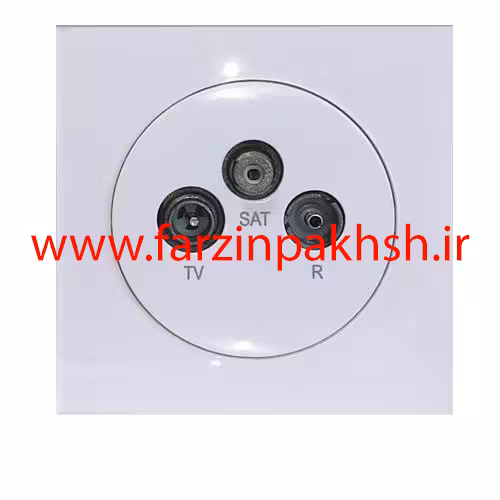 پریز فیش آنتن مرکزی توکار دلند مدل آوا پلکسی قاب سفید