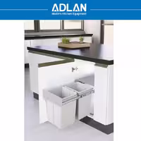 سطل زباله دو مخزنه متوسط ریل کف (34 لیتری) – وندا مدل A816