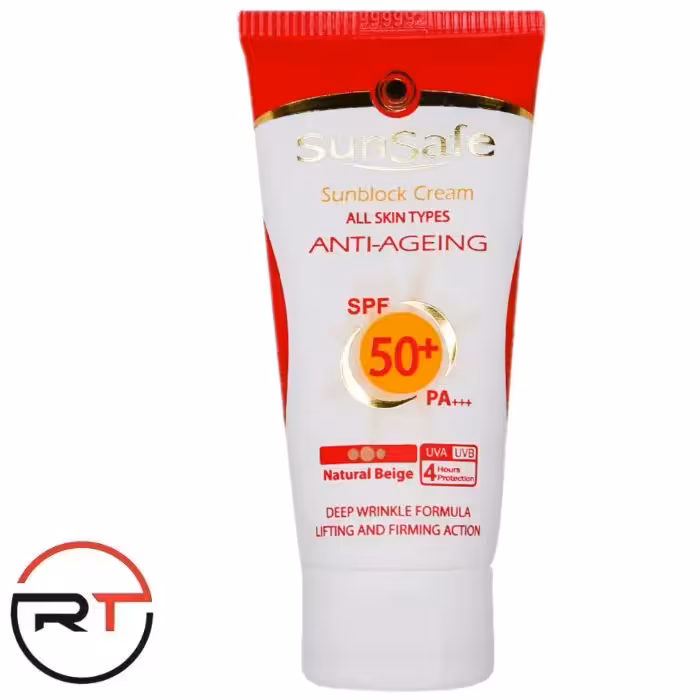 ضد آفتاب بژ طبیعی SPF50 ضد چروک سان سیف