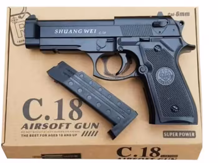 اسباب بازی کلت فلزی برند airsoft مدل C.18
