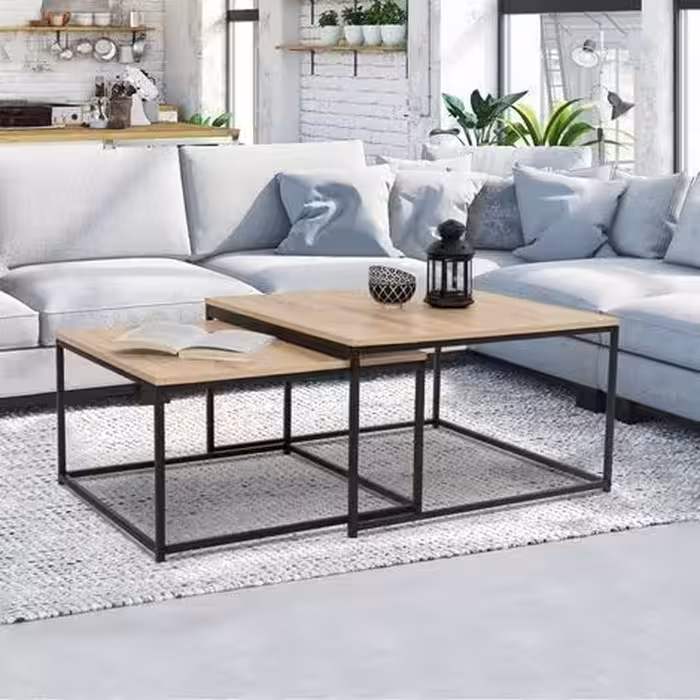 میز جلو مبلی چند تکه چوب و فلز کد روستیک  8600