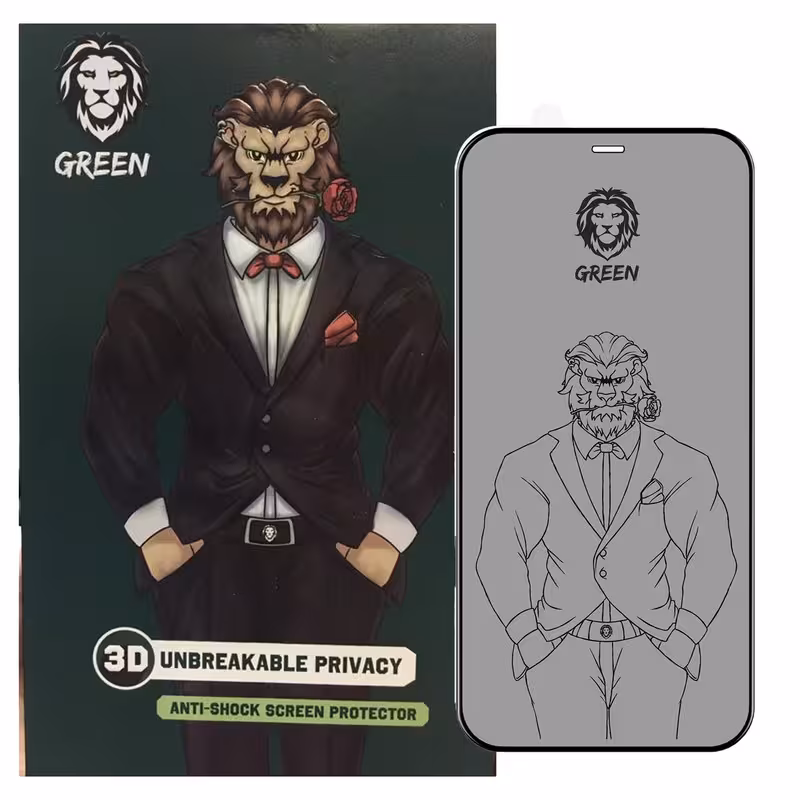 محافظ صفحه نمایش سرامیکی حریم شخصی گرین مدل Unbreakable-Privacy مناسب برای گوشی موبایل اپل iPhone 11 Pro / XS/ X