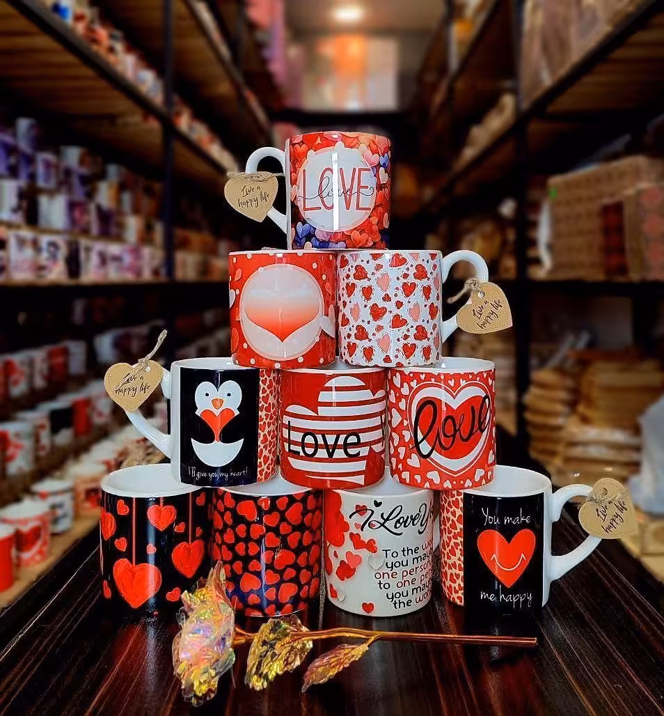 ماگ چاپی طرح دار تک جعبه (طرح لاو)