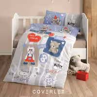 روتختی نوزادی آبی و طوسی طرح kitty