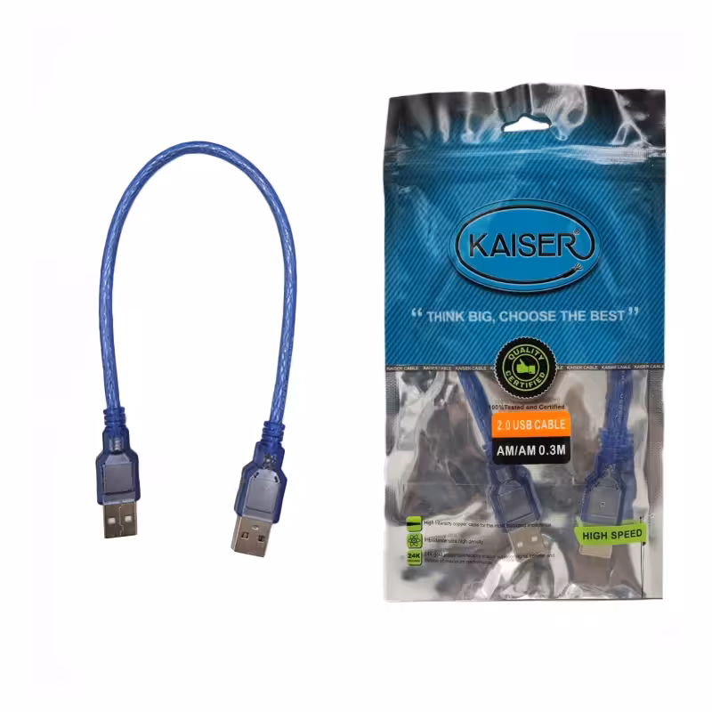 کابل لینک USB 2.0 کایزر شیلد دار طول 30 سانتی متر