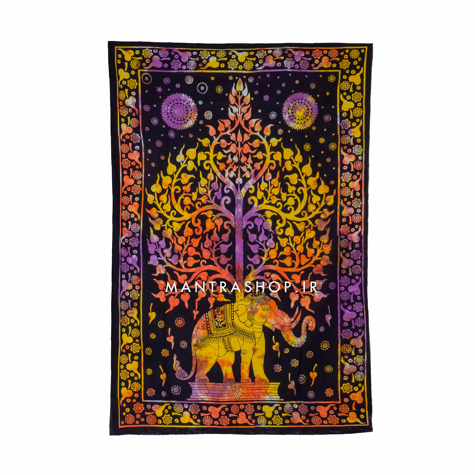 بکدراپ تپستری هندی طرح فیل و درخت زندگی (روتختی یک نفره) کد 285