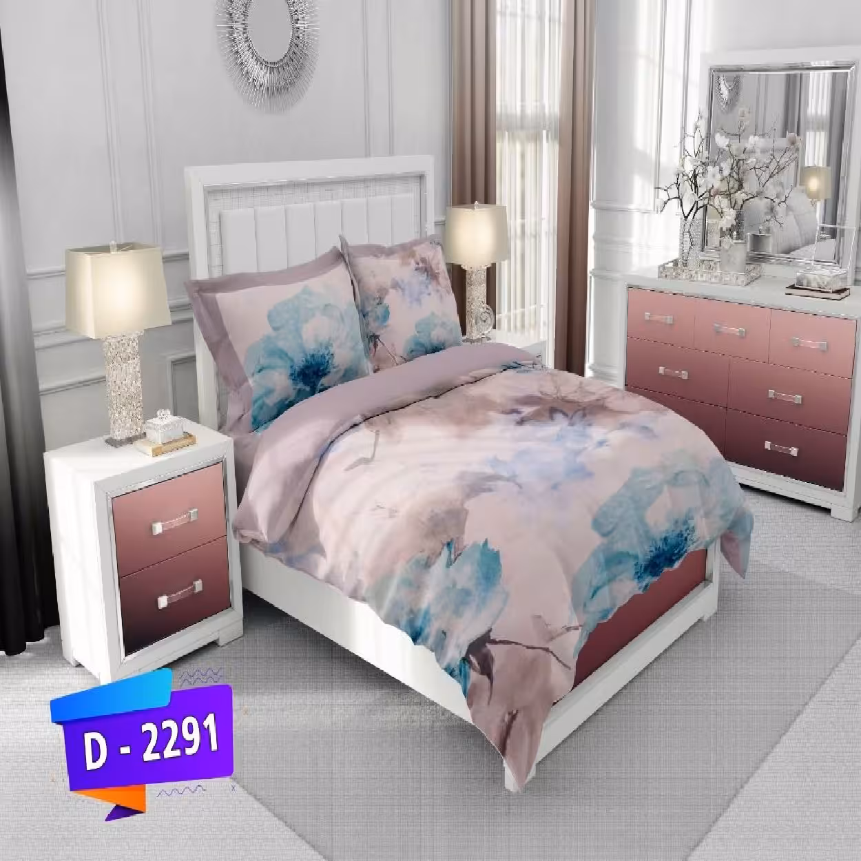 سرویس روتختی لمان کد 2291 دونفره 6 تکه