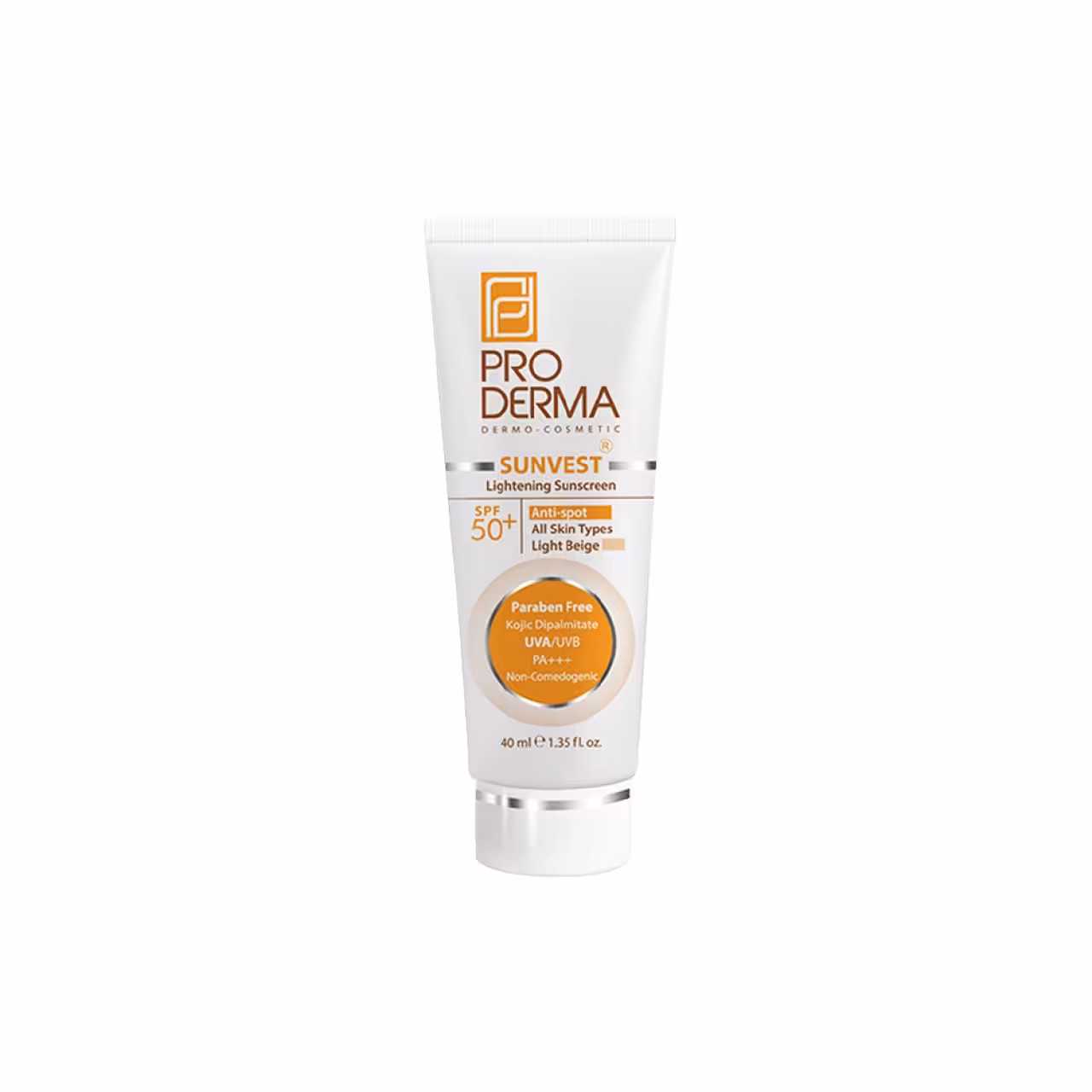 کرم ضد آفتاب ضدلک پرودرما spf50 مدل بژ روشن مناسب انواع پوست حجم 50 میل