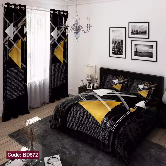 روتختی مشکی طرح هندسی کد BD572
