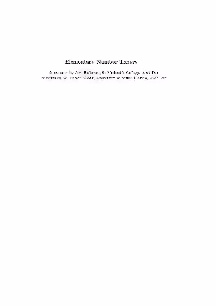 خرید و دانلود نسخه کامل کتاب Elementary number theory