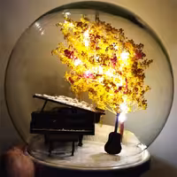 چراغ خواب طرح پیانو چراغ خواب تزیینی کلاسیک با نور ملایم - فروشگاه اینترنتی گشنیز