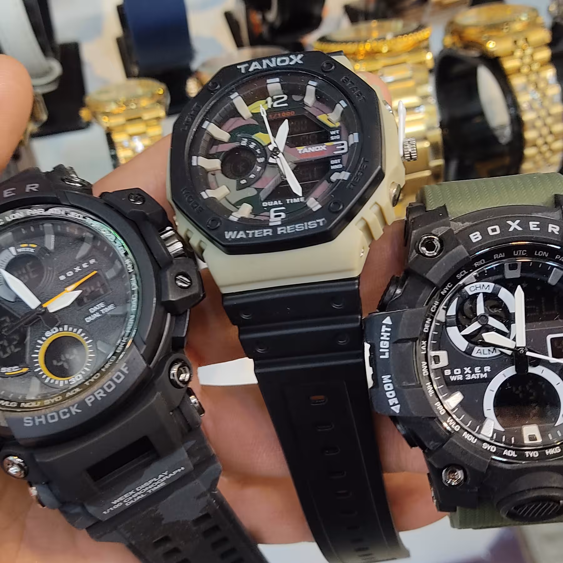 ساعتهای دو زمانه برند های  جی شاک و Tanoxوboxer دو زمانه  ضدآب فروش به صورت تک و عمده قیمت685000تومان
