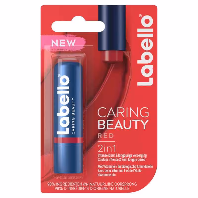بالم لب 2 در 1 لابلو مدل CARING BEAUTY رنگ قرمز حجم 5.5 میل