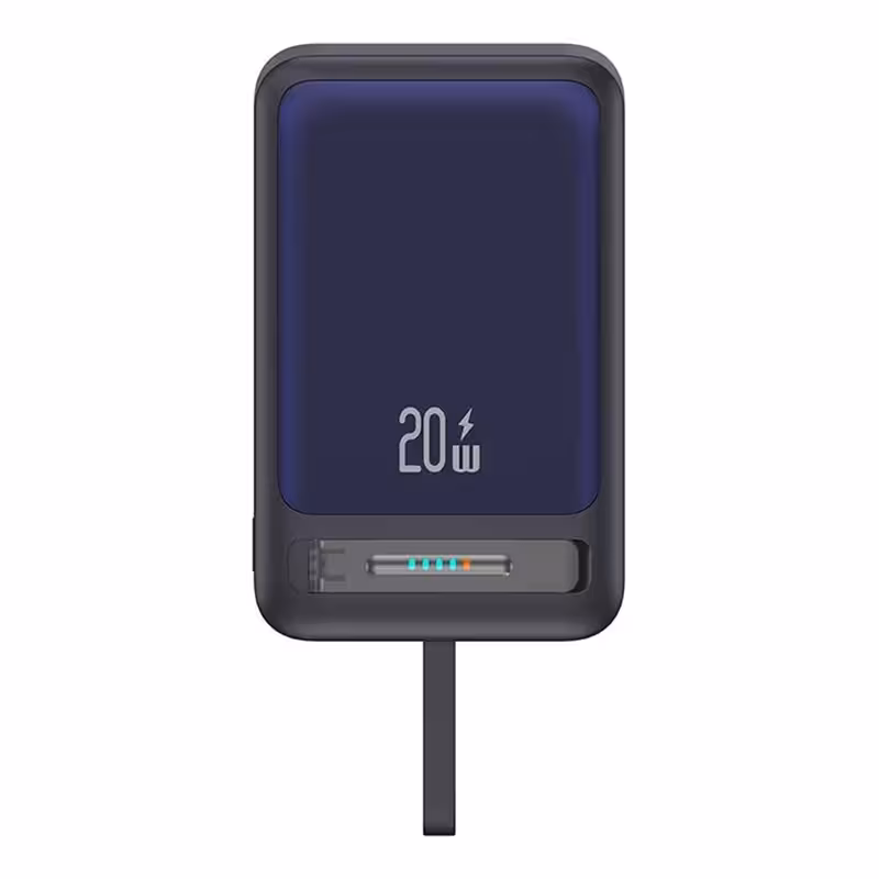 پاوربانک وایرلس 10000 مگنتی یوسمز USAMS CD219 توان 20 وات همراه با کابل متصل