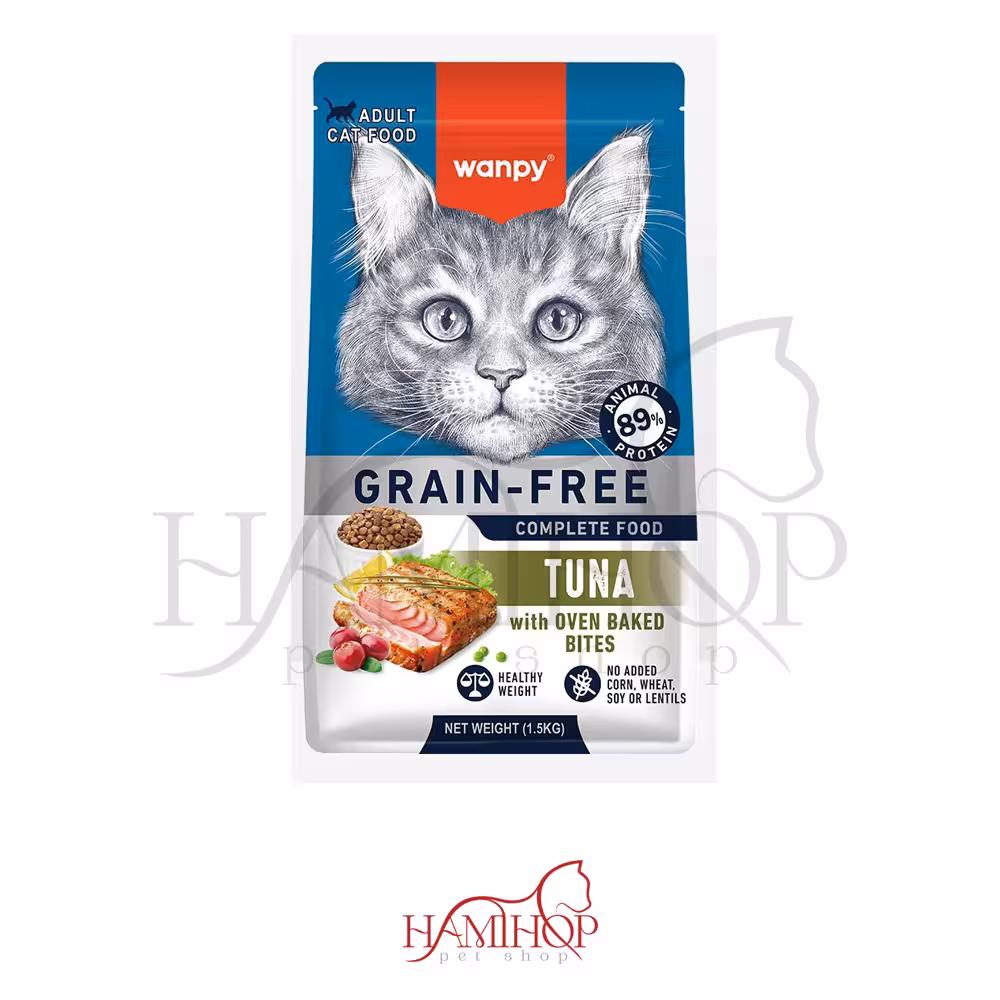 غذاخشک گربه ونپی با طعم ماهی تن 1/5 کیلوگرم wanpy tuna
