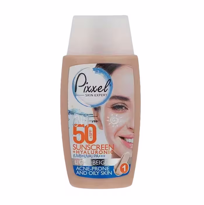 کرم ضد آفتاب بژ روشن پیکسل SPF50 مناسب پوست های چرب _ حجم 50 میلی لیتر
