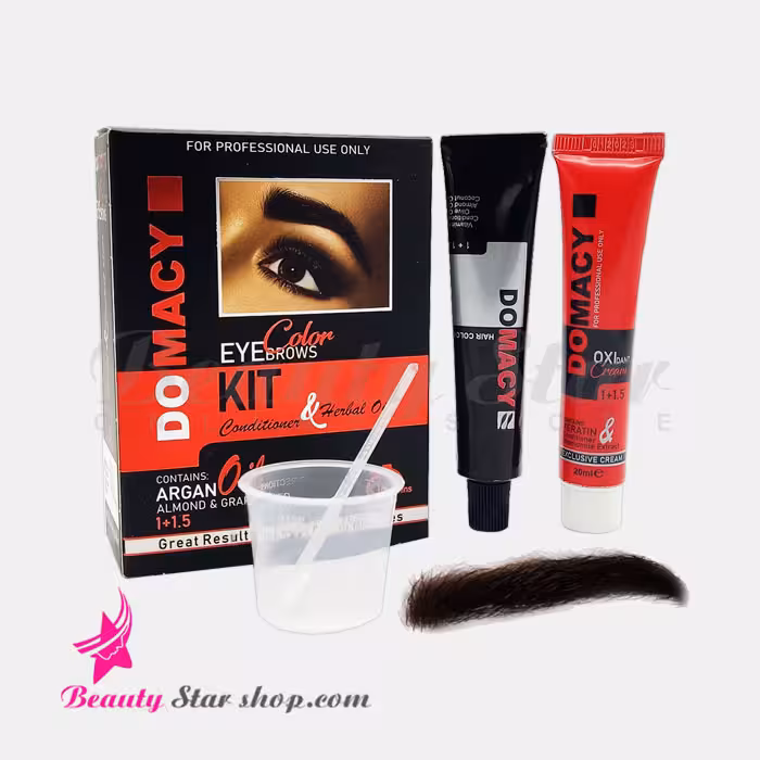 کیت رنگ ابرو قهوه ای برزیلی دوماسی شماره 4 حجم 20 میلی لیتر
