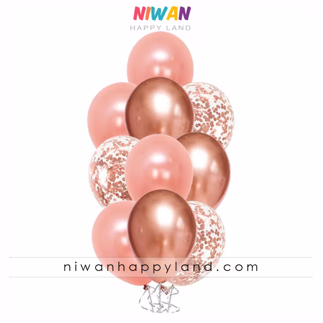 پک بادکنک رزگلد 10عددی