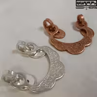 گوشواره خام ظروف مسی سفید سایز 2 مدل تراز