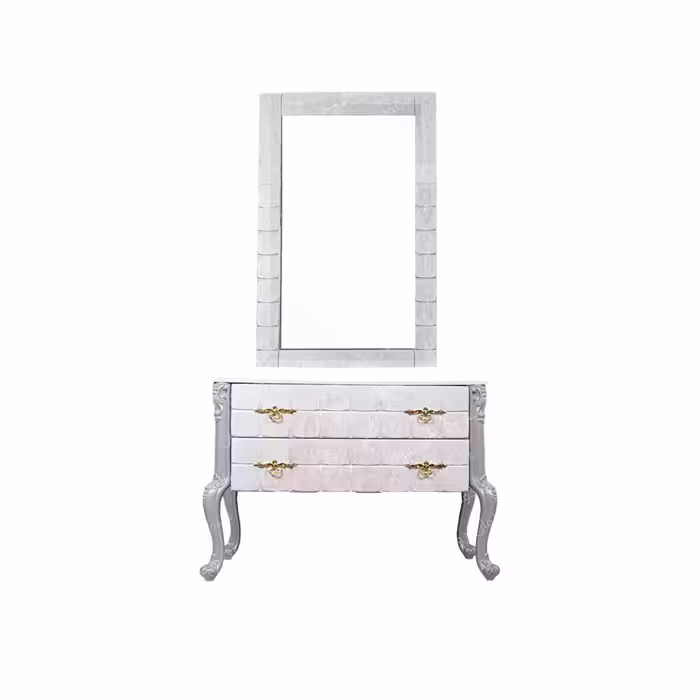 آینه کنسول پایه بلند دو کشو